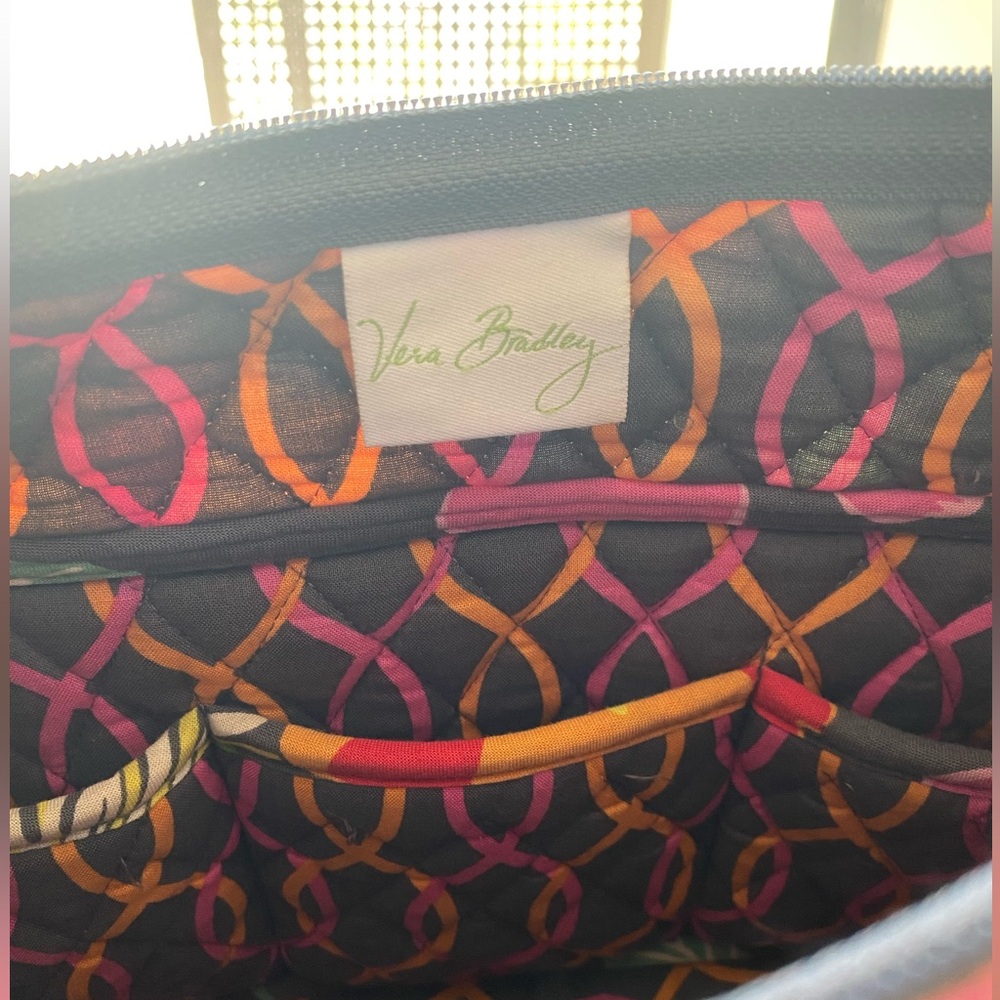 Vera Bradley Jazzy Blooms Gray Floral Quilted Crossbody Satchel Purse Spring ‘13 - Picture 3 of 12